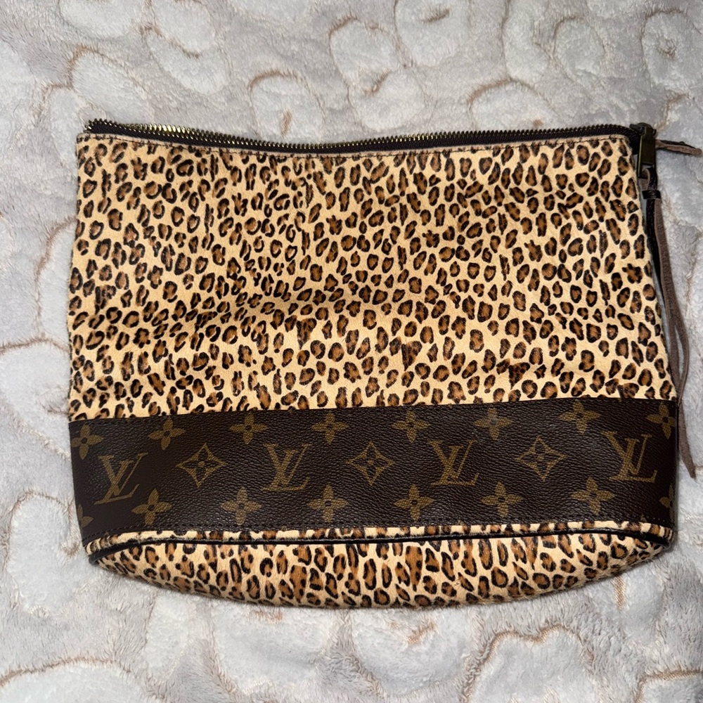 Louis Vuitton Leopard and Monogram Clutch